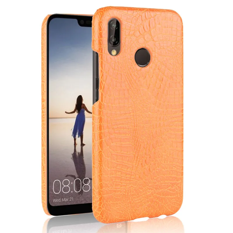 Чехол для Huawei P20 Lite Φ P20Lite Жесткий из поликарбоната с крокодиловым узором + задняя
