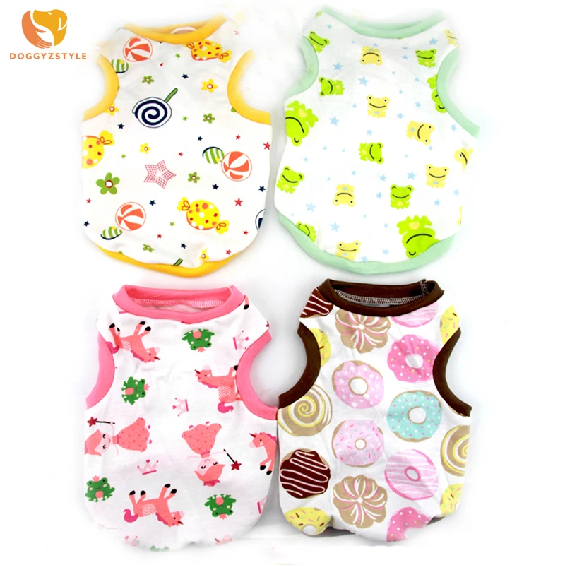 Симпатичные 4 стиля жилеты для собак весенняя одежда домашних животных Футболка