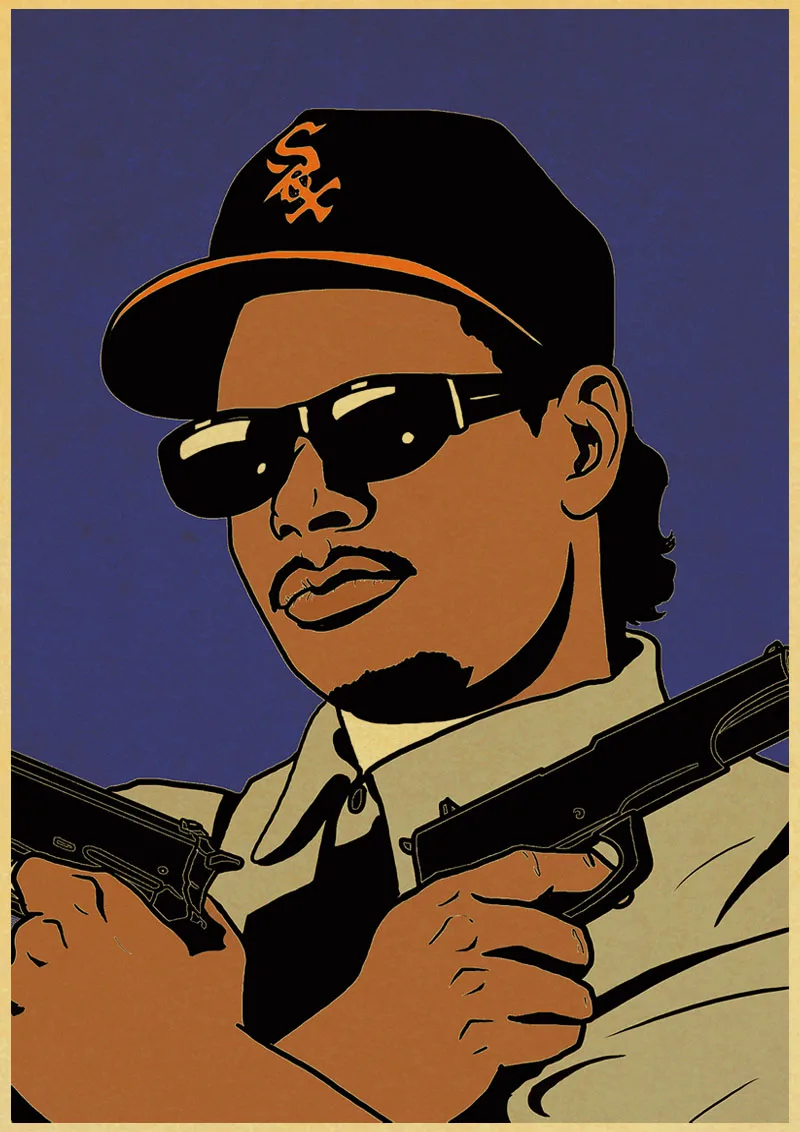 Головной убор в стиле гангста рэп rappper Eazy-E ретро постер винтажный на стену Декор