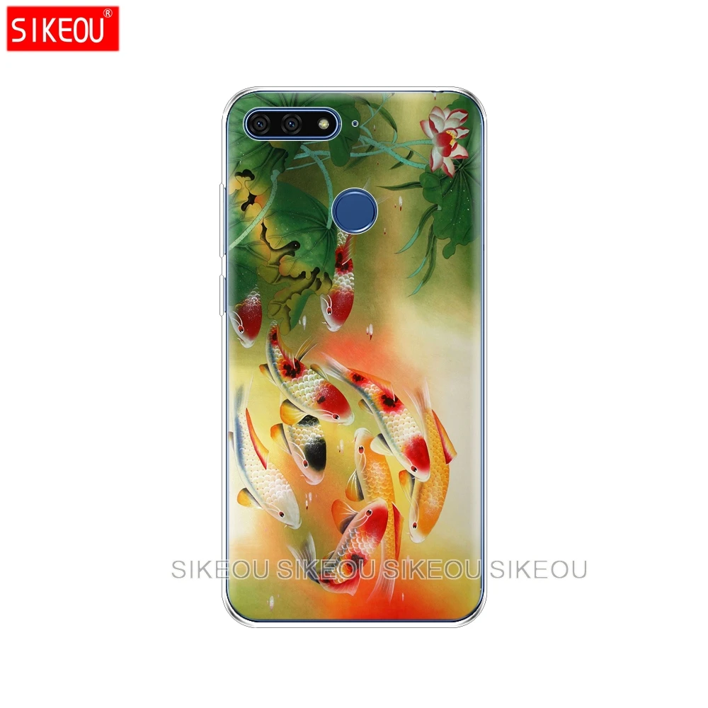 Силиконовый чехол для телефона Huawei Honor 7A PRO 7C Y5 Y6 Y7 Y9 2017 2018 Prime милая Золотая Рыба рыбка|Бамперы| |