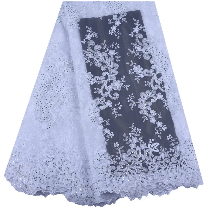 2019 модное чисто белое Африканское молочного цвета Шелковое кружево высокое