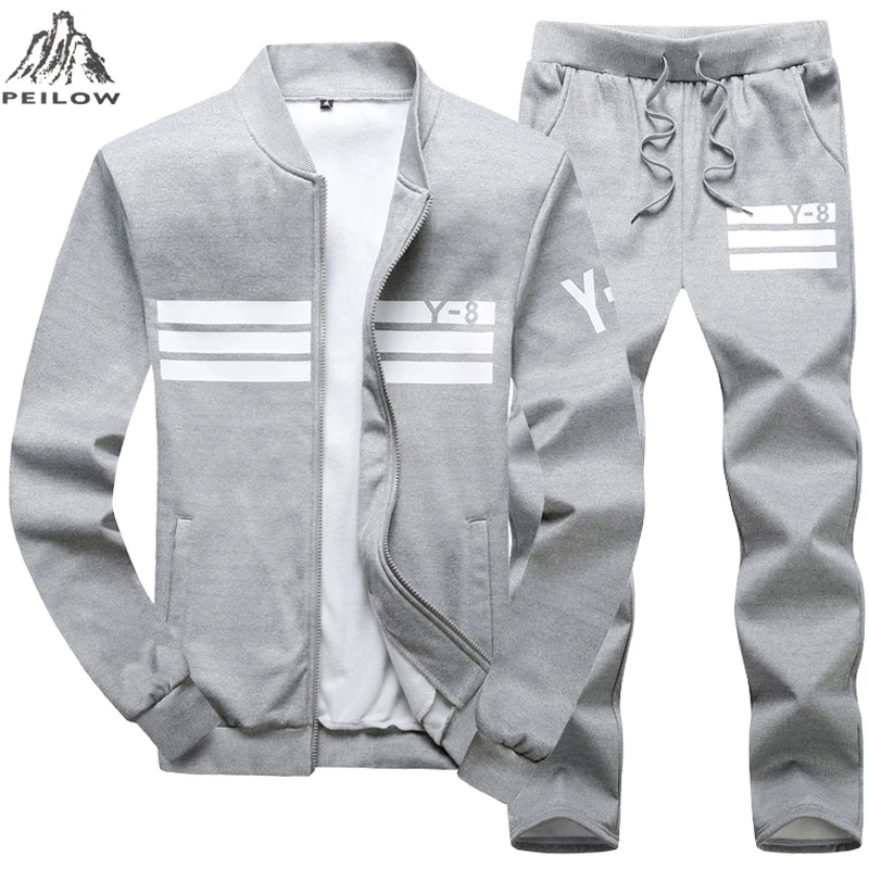 

Plus Size 7XL 8XL 9XL Men Sets Fashion Sporting Suit 2 Pieces Sweatshirt +Sweatpants Mens Clothing Slim Male hooded Track