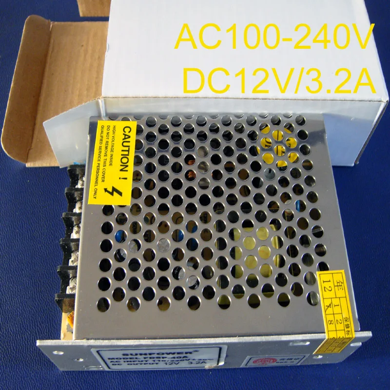 

DC12V 3.2A LED Switching Power Supply,AC100-240V input power suply 12V Output free shipping 2pcs/lot