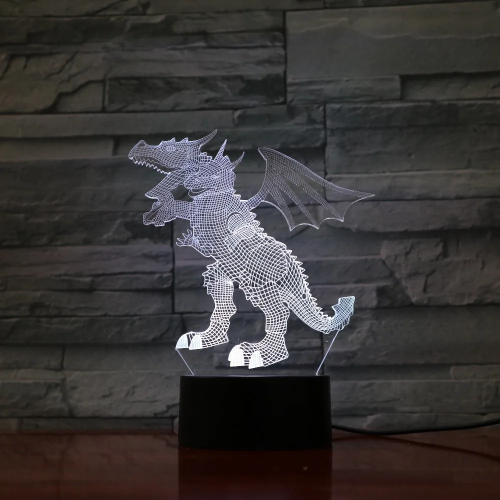 Летать динозавров 3D Светодиодный лампа 5В USB LED настольная ночник акриловые лава