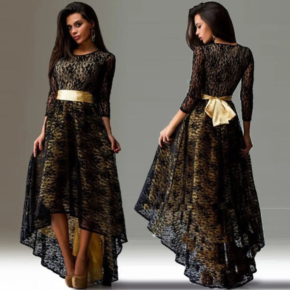 FTLZZ Новое весеннее женское элегантное длинное платье с круглым вырезом