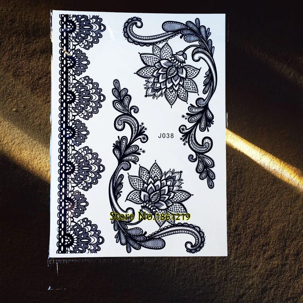 25 стильных классических татуировок черная хна поддельные Мандала Лотос