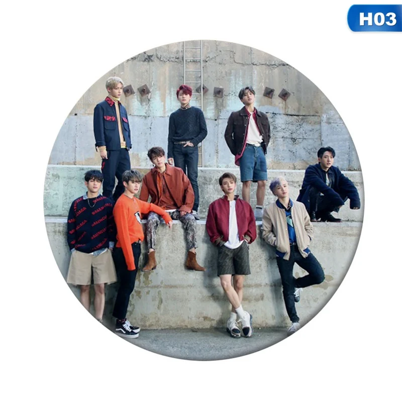 3 Новая Мода Kpop, Детский круглый значок для сумки, шляпы, одежды, модные нагрудные булавки, брошь Bang Chan Lee Felix - Окраска металла: 3