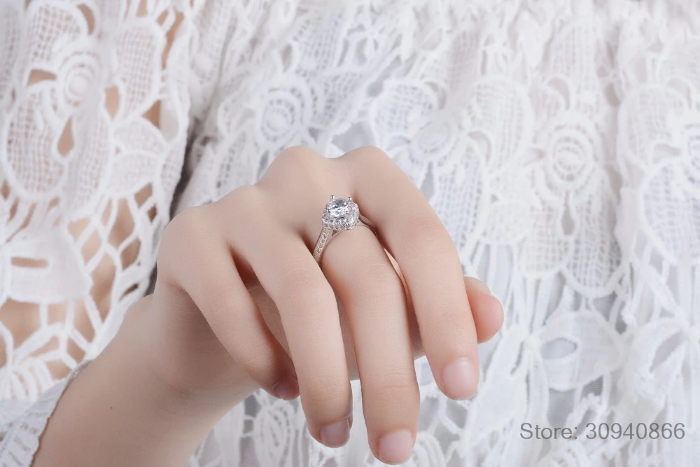 Promise 925 пробы, серебряное кольцо, классическое обручальное кольцо, ювелирное изделие, кубический цирконий, кольца для женщин, подружки невесты, подарки