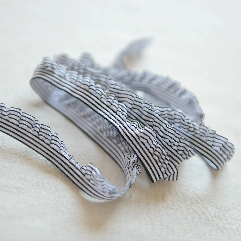 Black stripes elastic agaric and lace Lace accessories 1.5 cm wide corrugated | Дом и сад