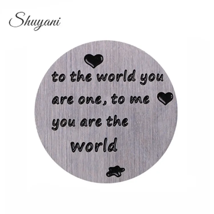 

10 шт по всему миру о том, что вы один Нержавеющая сталь парящее украшение пластины Оконные Плиты для 30 мм круглый Стекло жизни плавающей мед...