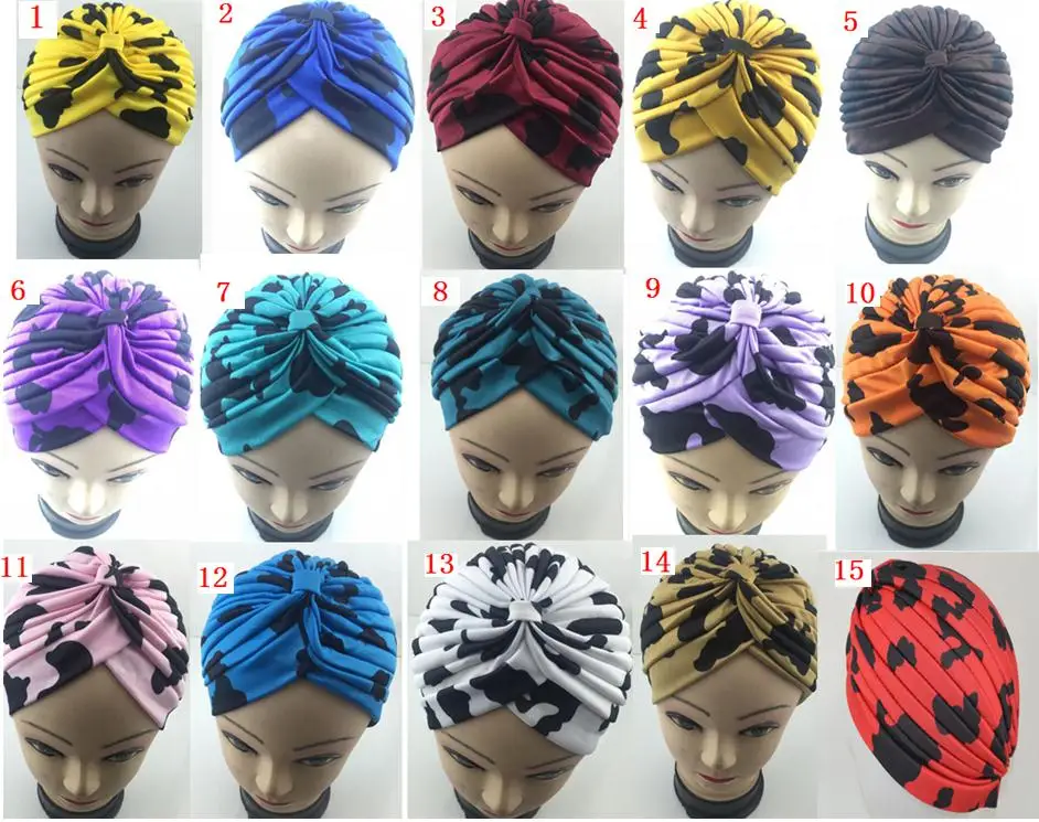 120 шт./лот молочная корова узор тюрбан головная повязка/головной убор Спящая