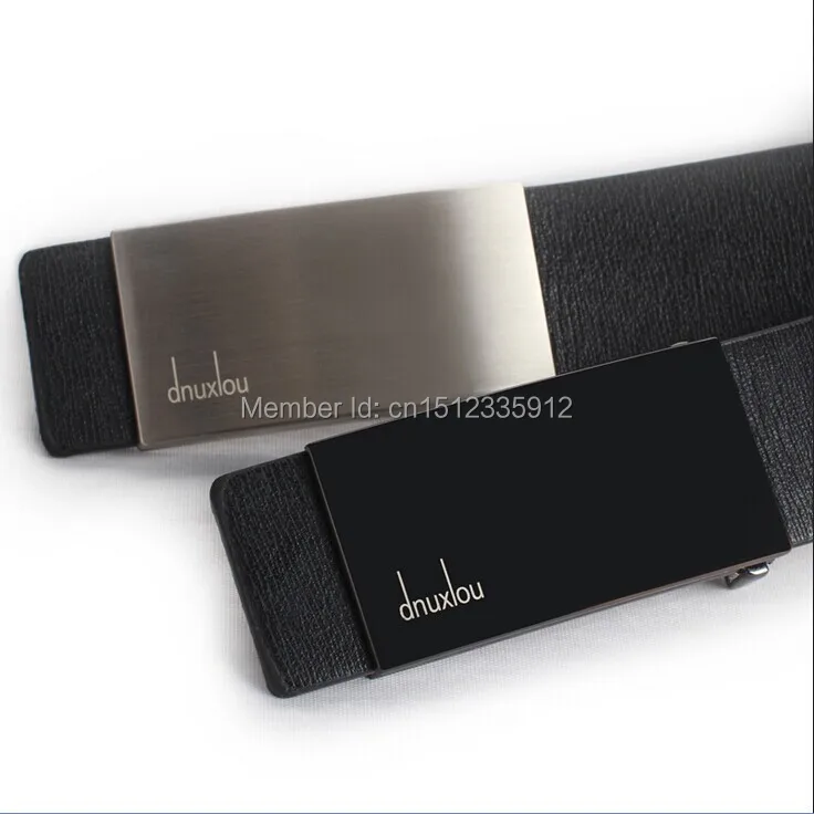 New fashion men's leather belt black smooth buckle leisure wild minimalist | Аксессуары для одежды