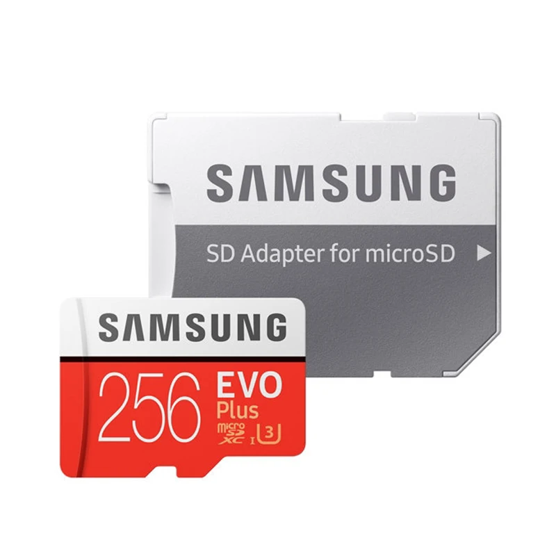 Оригинальный SAMSUNG карта памяти Micro SD карты EVO Plus 256 ГБ 95 МБ/с. Class10 U3 UHS-I Разъем для TF 4