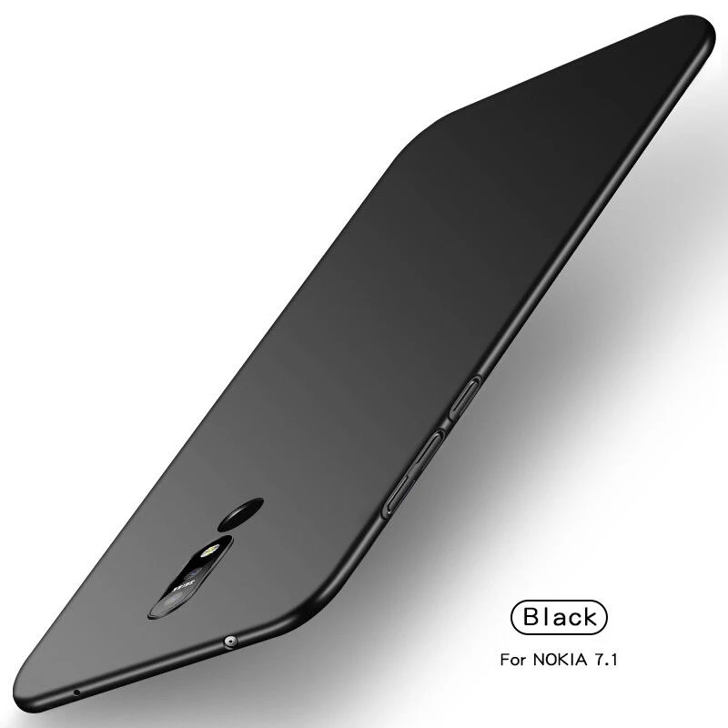 Black YISHANGOU тонкий перламутровый Скраб чехол для телефона для Nokia X5 X6 X7 5,1 6,1 7,1 плюс Жесткий ПК чехол для Nokia 7 Plus 8 6 - Цвет: Black
