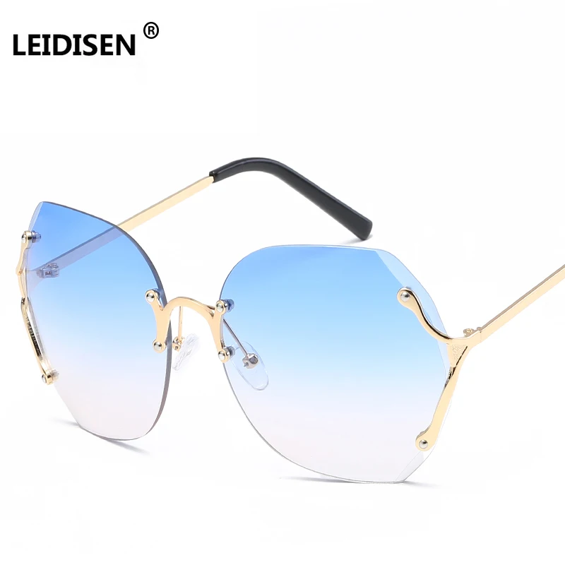 Мужские и женские солнцезащитные очки leisen винтажные градиентные без оправы