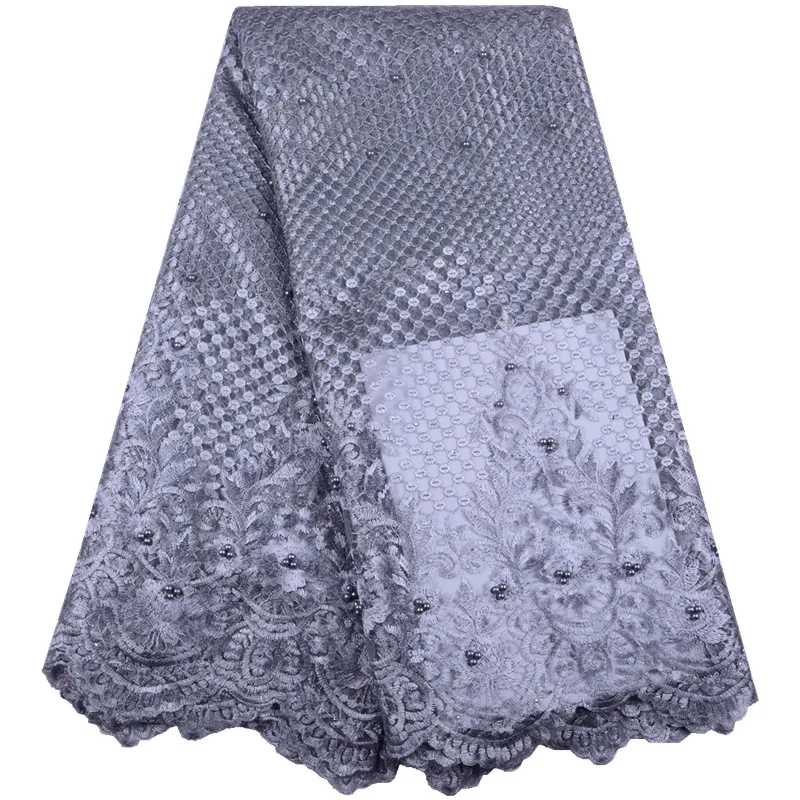 

New Arrival French Embroidered Wine Color Tulle Net Lace Fabric With Beaded Mesh Laces For Bride Dress Lace Material F1518