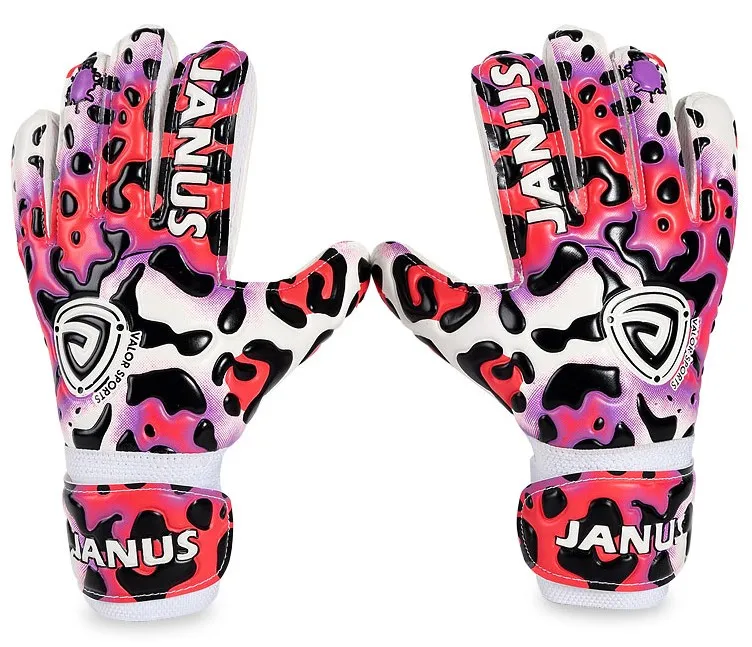 Red Полный латекс вратарские перчатки профессиональный детский футбол вратарь утолщенной палец охранника Вратарские Футбол Перчатки Спортивная безопасность - Цвет: Red