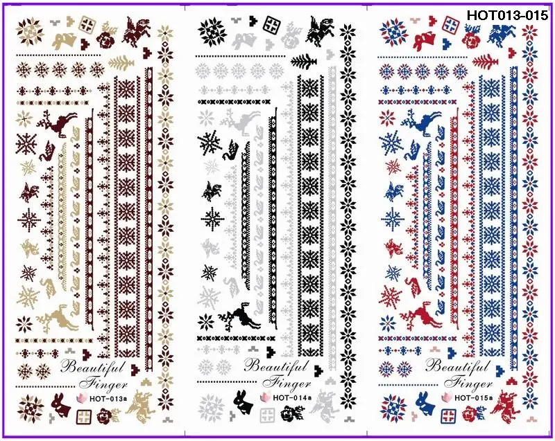 

3 PACKS / LOT HOT SERAIL MOSAIC XMAS CHRISTMAS DEER NAIL TATTOOS STICKER WATER TRANSFER DECAL NAIL ART HOT013-015