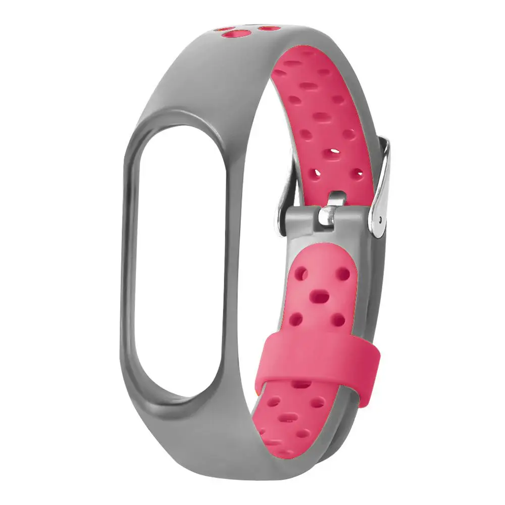 Сменный силиконовый ремешок на запястье, совместимый с Xiaomi mi Band 3 Xao mi Xio mi Band Band3, умный браслет на запястье, мягкие ремни - Цвет: Розовый
