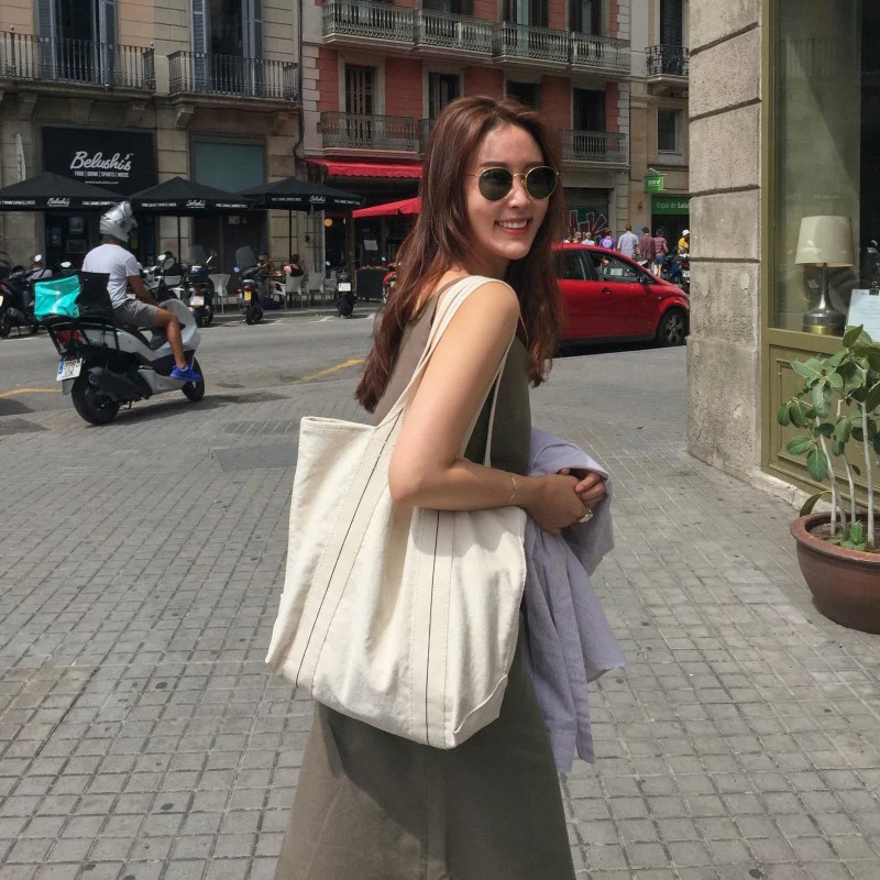 Высокая Ёмкость холст тотализатор сумка для студентов Повседневное простые