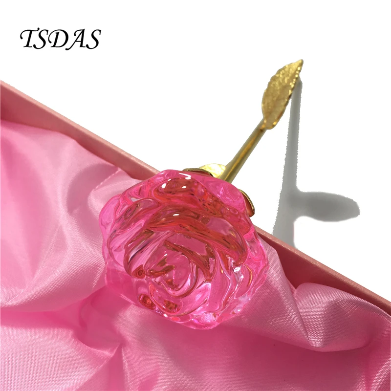 2017 Новогодние украшения розовые хрустальные розы с подарочной коробкой