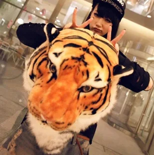 Japan and Korean style fashion cute leopard backpacks for teenage girls rabbit fur personalized womens hip hop | Багаж и сумки