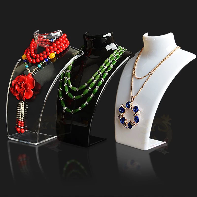 

Wholesale 10PCS Acylic Necklace Display Shelf Stand Holder Fashion Jewelry Display Shelf Pendant Display Rack Earrings Holder