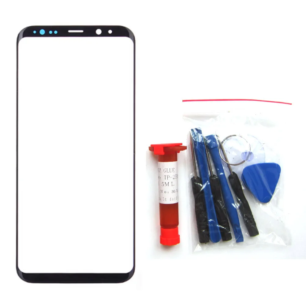Передняя внешняя стеклянная линза для samsung Galaxy S10 S8 S9 Plus Note 8 Note9 Черный Сменный сенсорный ЖК-экран части и инструменты и УФ-клей
