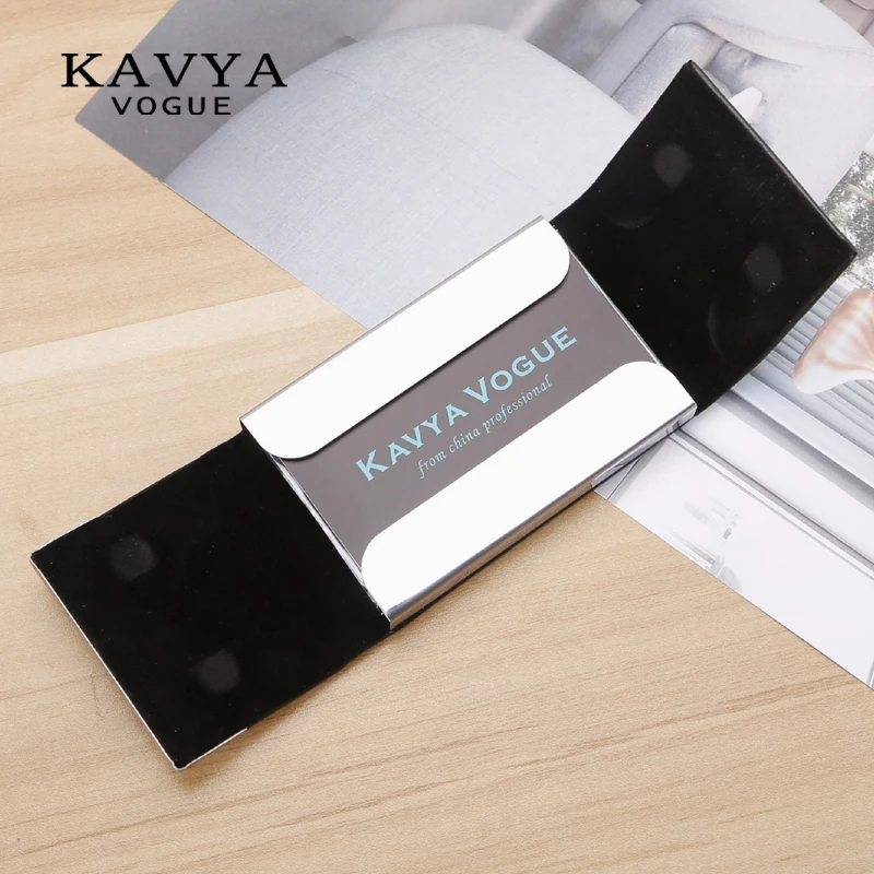 KAVYA деловой держатель именных карт лазерный брендовый магнитный замок из