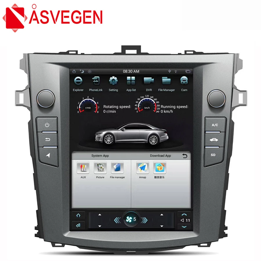 Автомобильное радио с вертикальным экраном 10 4 дюйма Android для Toyota Corolla 2007 2013 GPS