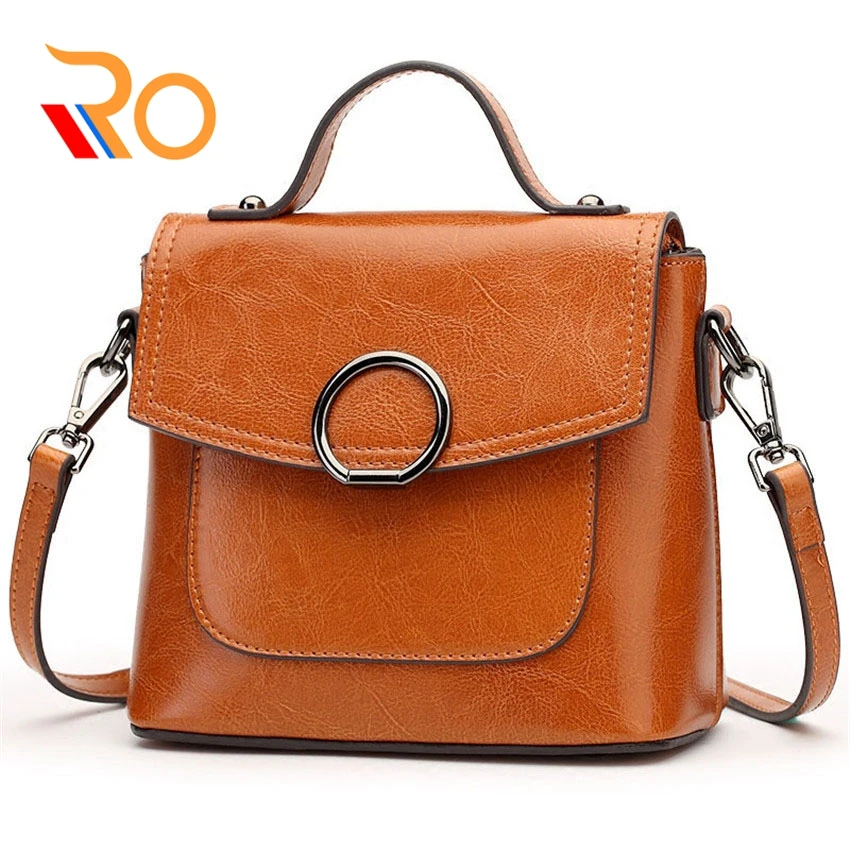 

Women Split Leather Handbag Messenger Bag For Female Flap Small Mini Fashion Classic Solid Brown Crossbody Bags Girls Sac A Main