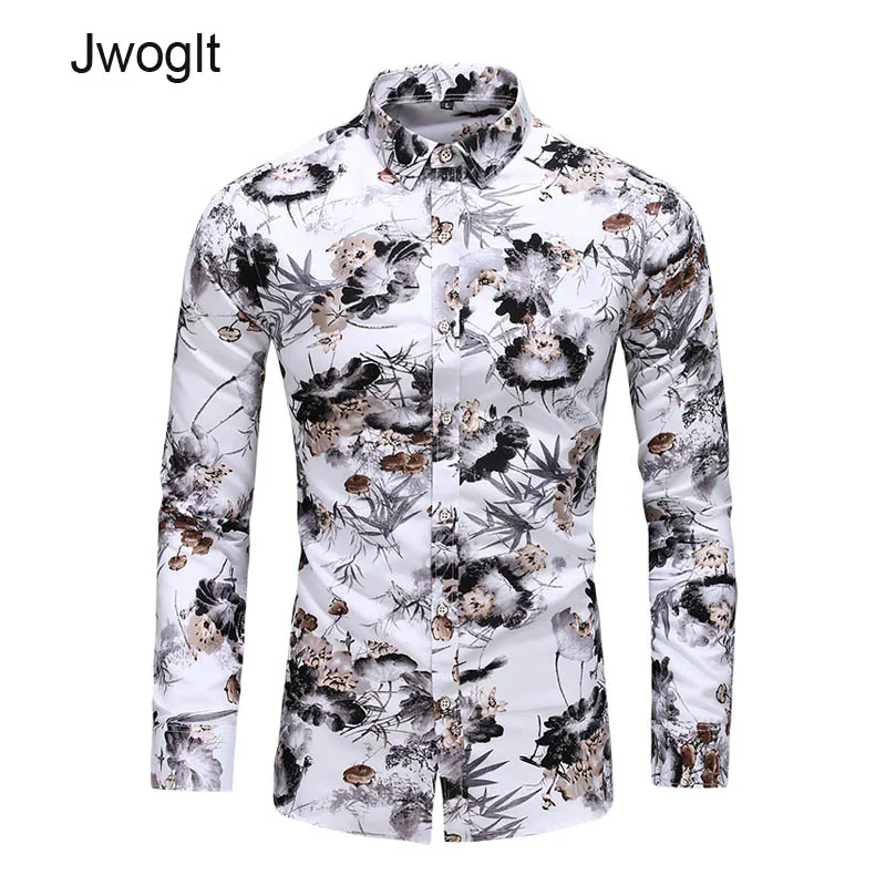 Повседневные рубашки с длинными рукавами и пуговицами 45 120 кг листьями лотоса