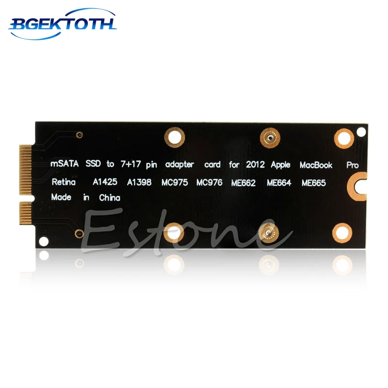 mSATA SSD для SATA 7+ 17 Pin адаптер карты 2012 для MacBook Pro MC976 A1425 A1398 Feb7