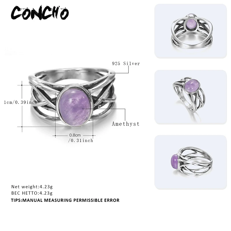2018 Rushed New Trendy Bands Amethyst Party Tension Setting Anel Feminino Concho Jewelry 925 Sterling Geometric Rings For Women | Украшения