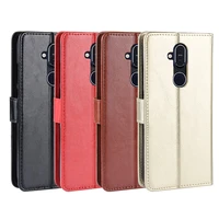 for nokia 8 1 case for nokia x7 2018 retro wallet flip style glossy pu leather phone back cover for nokia 8 1 with card holder