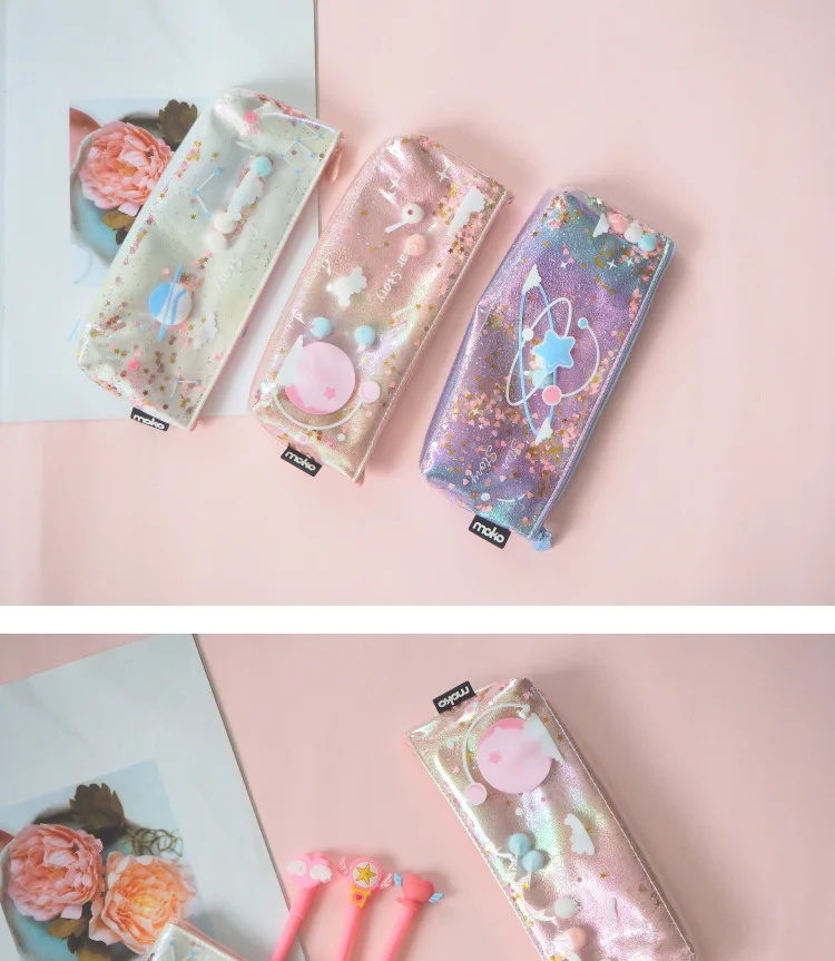 1Pcs Kawaii Pencil Case Planet story Gift Estuches School Pencil Box Pencilcase Pencil Bag School Supplies Stationery