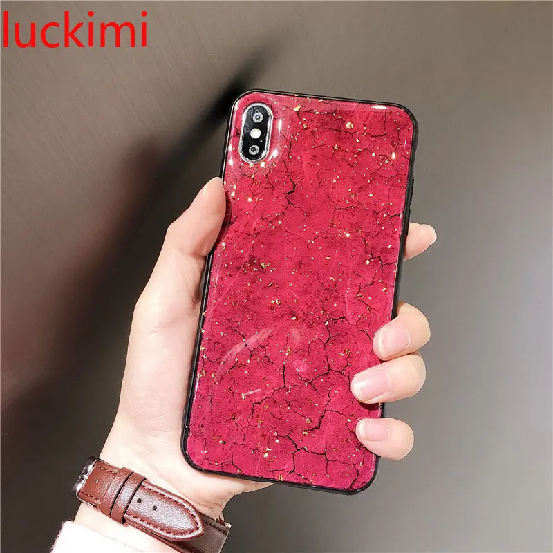 Чехол для Xiaomi Mi 8 Lite SE A2 A1 6X 5X Note Mix 3 2 2s Gold Bling Marble |