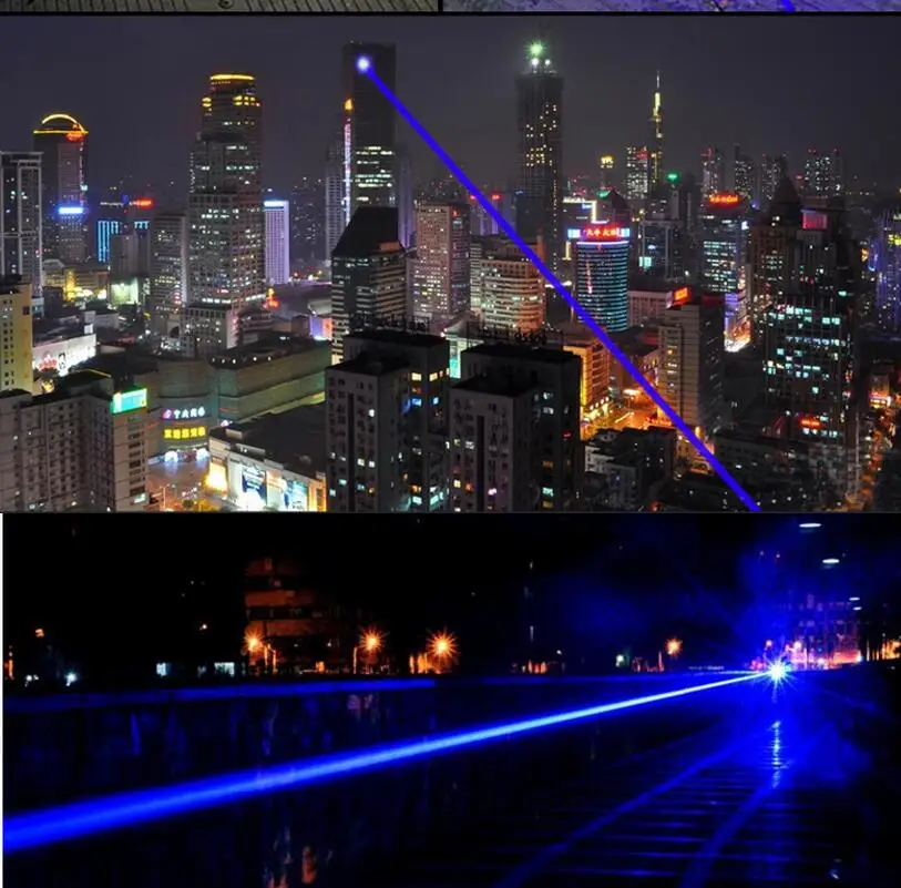 Online 450nm High Power 1000w 100000m Blau Laser-Pointer LED Taschenlampe Brennen Spiel Kerze Brennende Zigarette Böse Großhandel LAZER Jagd