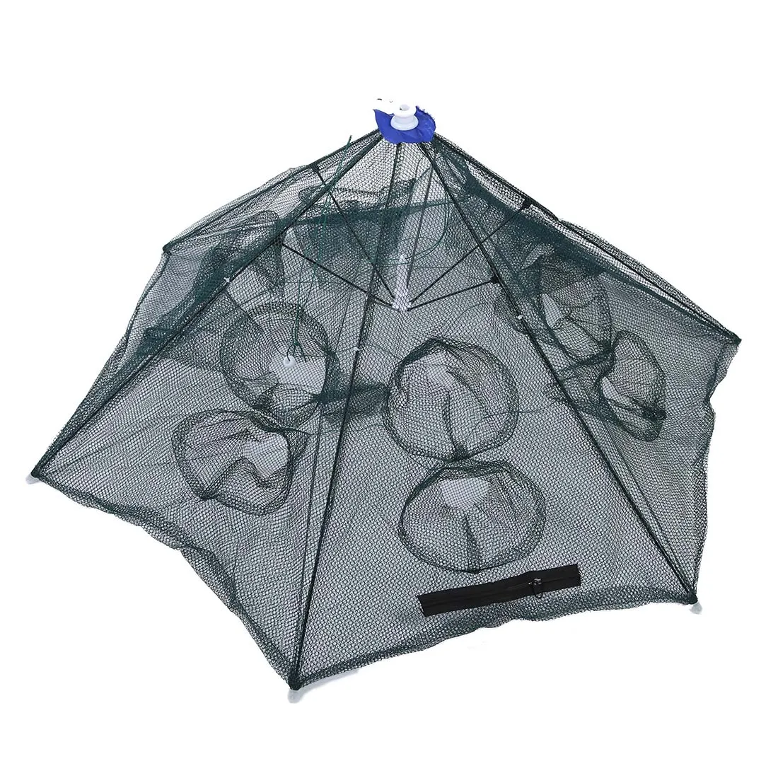 SEWS-Trap Net Fishing Camaron Cage Portable Umbrella Style Foldable with 12 Holes Green | Спорт и развлечения