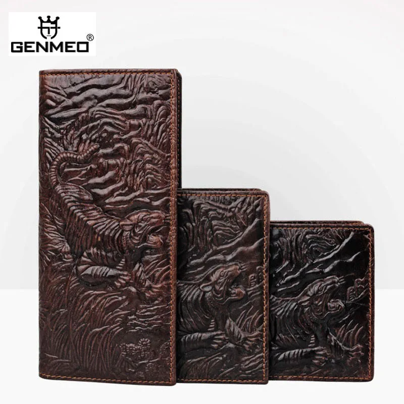GENMEO новинка мужской кошелек из натуральной кожи коровья кожа с держателями карт