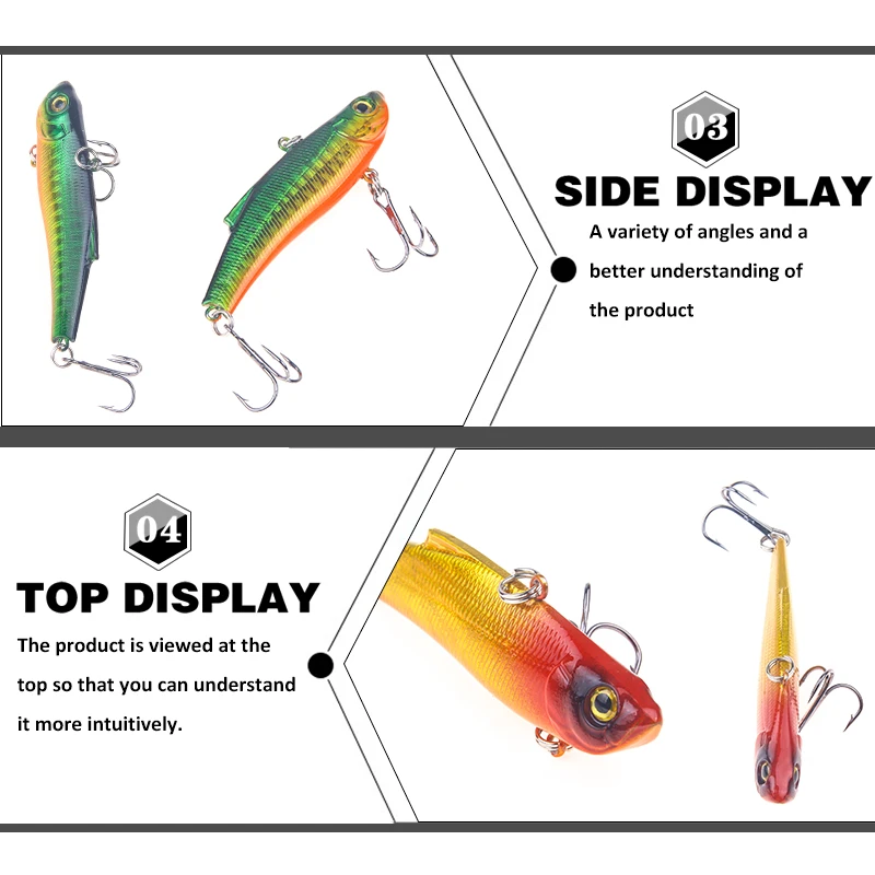 SEAPESCA 1pc Winter Ice Fishing VIB Lure 70mm 18g Quality Metal Hard Bait 3D Natural Eyes Wobblers Bass Pike Japan Pesca YA492 | Спорт и