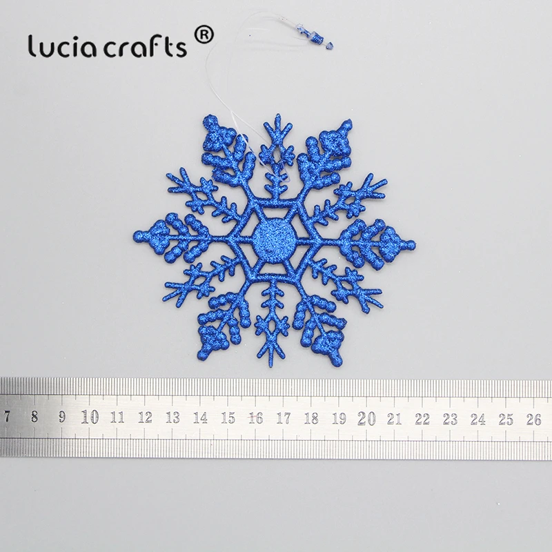Lucia Crafts 2шт/8 шт пластиковые снежинки Рождественская елка кулон Рождественский орнамент DIY художественные вечерние украшения для дома и нового года H0215