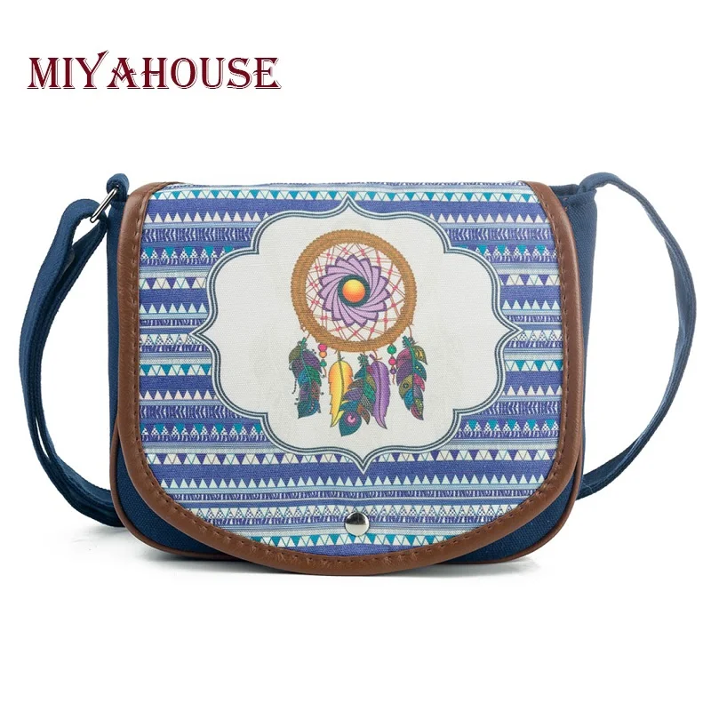 Сумка-Кроссбоди Miyahouse женская с принтом парусиновая сумочка на плечо в богемном