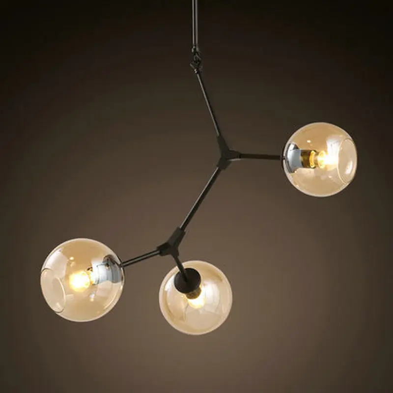 Glass Ball Branching Chandeliers Lighting lustres de glass 3 Lights Modern Magic Beans LED Ceiling For Dining Room | Освещение