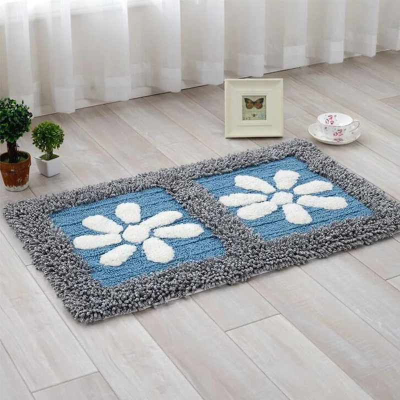 100% хлопок Пол двери коврик лепесток анти-слип мягкий синель вода абсорбирующие