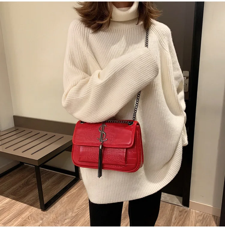 Женская кожаная сумка-мессенджер модные ромбические сумки с цепочкой и