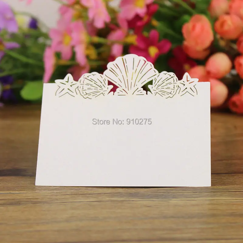 Новое поступление 100 шт. пляжные тематические милые в виде ракушки с именем