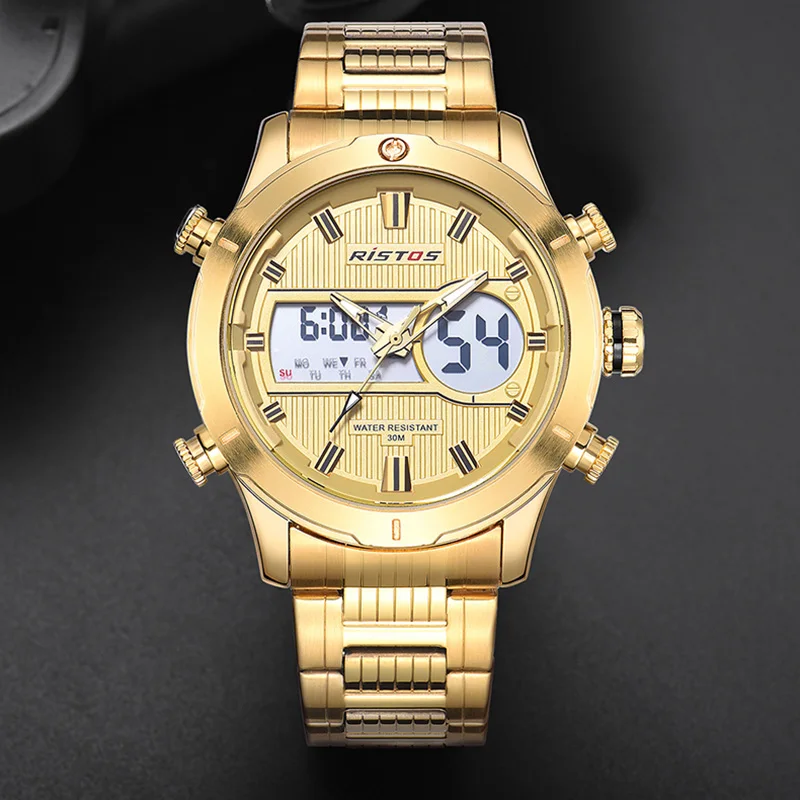 RISTOS Спорт цифровые часы Для мужчин военные электронные наручные светодио дный