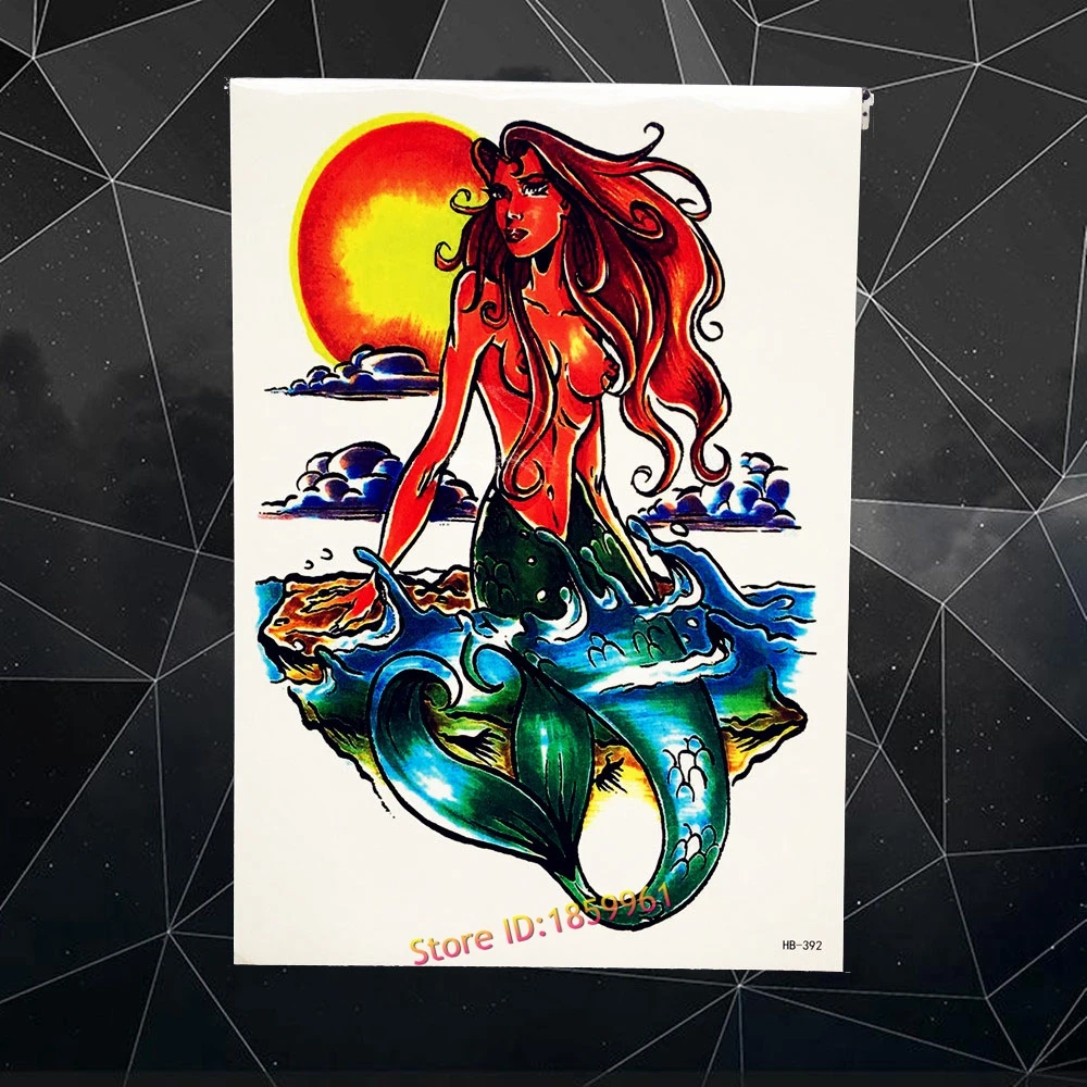 

Новые Сексуальные художественные тату-наклейки на тело и руку, красивые русалки, женские дизайнерские водонепроницаемые временные тату-на...