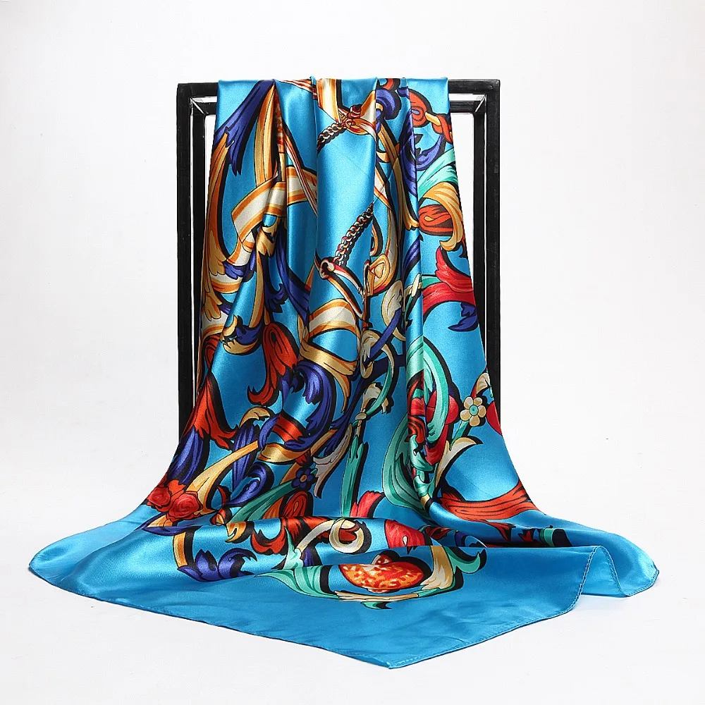scarf Mulberry Long Winter Silk Scarf Spring Autumn Printed Shawls for Women Lady Girl Mother's Day gift 90cm*90cm GH24 | Дом и сад